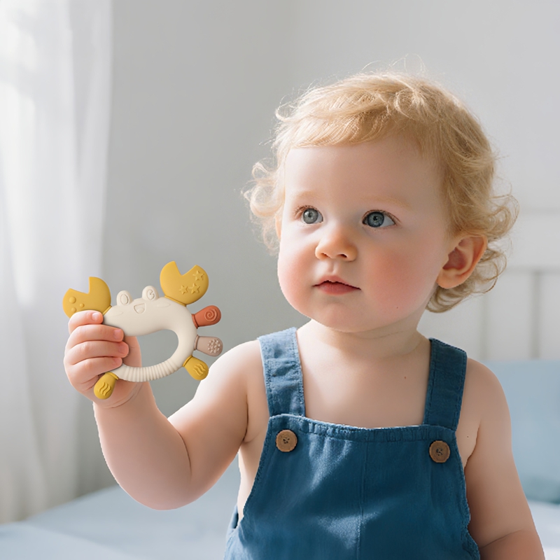 Baby Food Intake - Baby bebeSilicone Multi Color Crab Toy