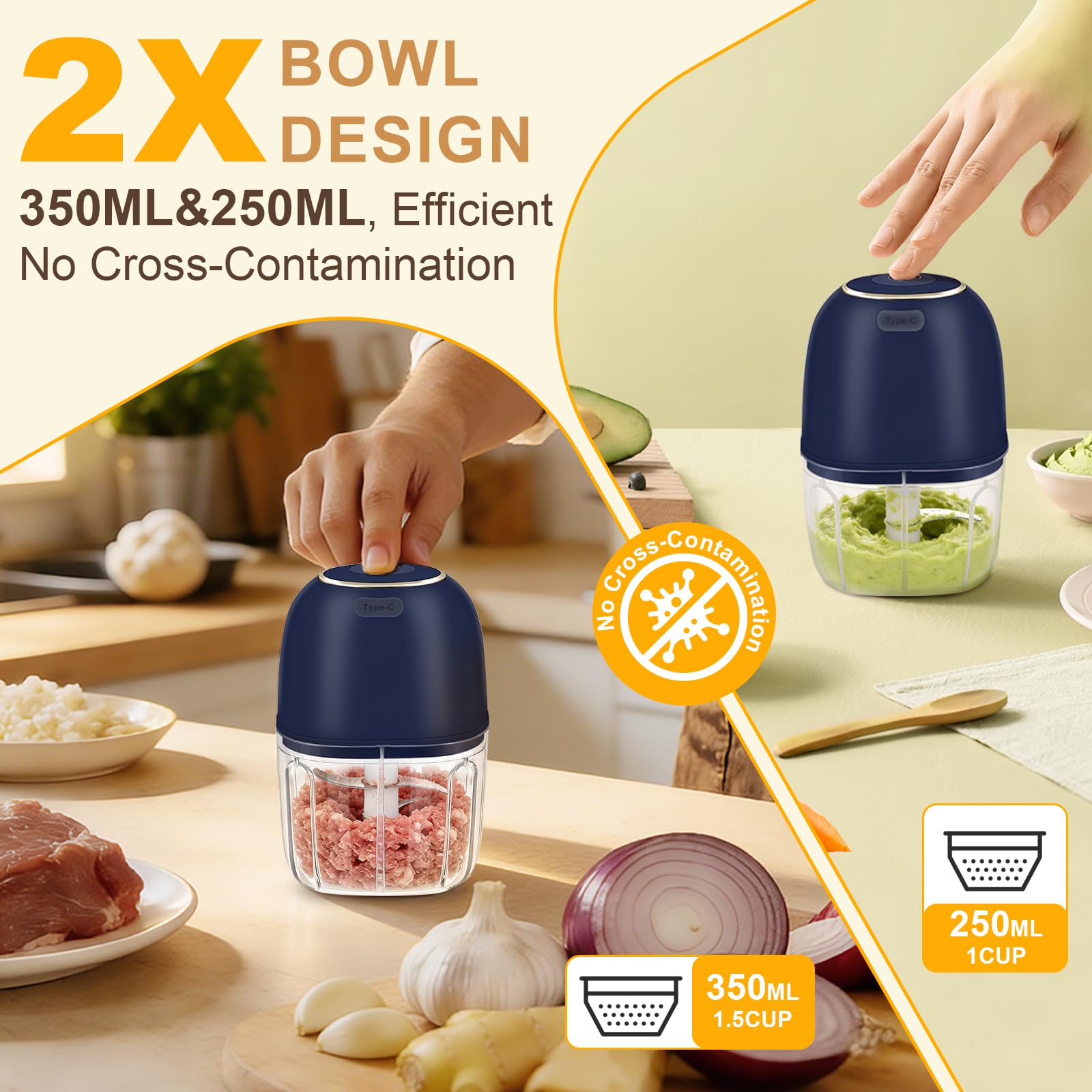 Electric Garlic Chopper, Cordl - Baby Food With Meat 评论和价格