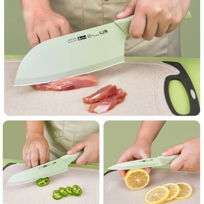 3Pcs Gradient Color Stainless  - Baby Food Knife Set 评论和价格