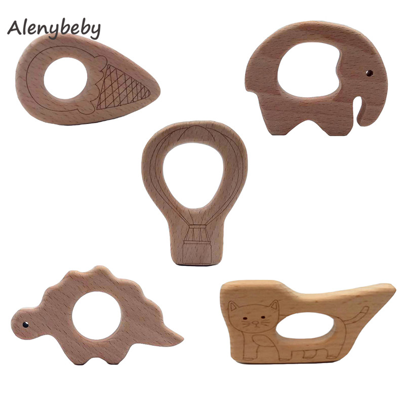Wood Teether Cartoon DIY Wood  - Baby Food Organic 评论和价格