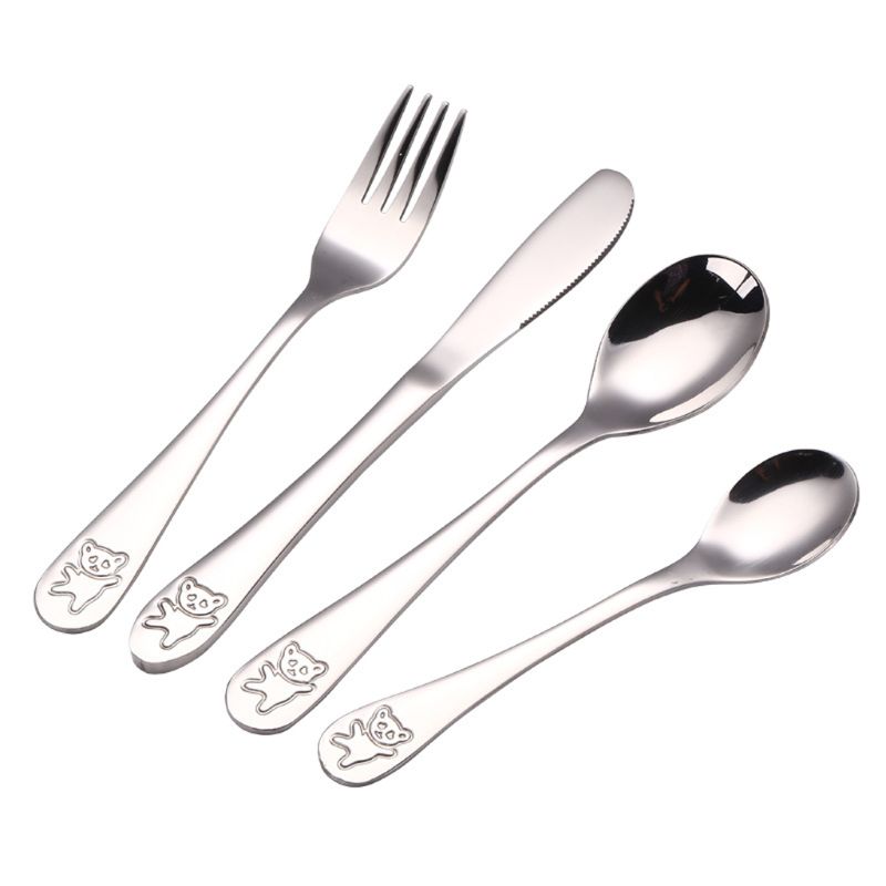 4 Pcs/set Baby Teaspoon Spoon  - Baby Food Knife Set 评论和价格