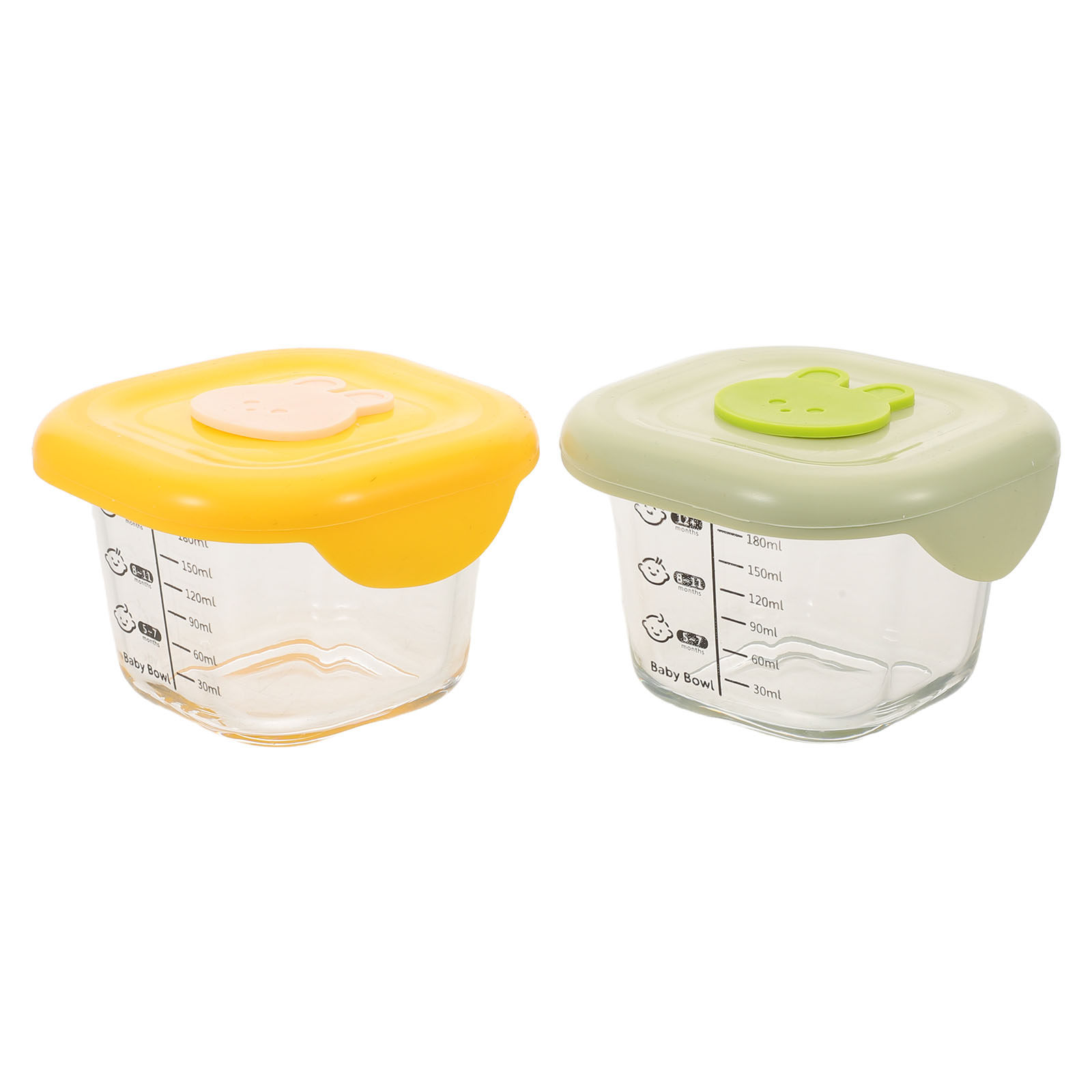 2Pcs Baby Food Storage Boxes 2 - Baby Food Yellow 评论和价格