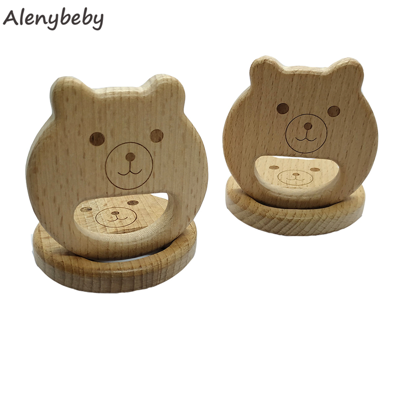 Natural Wooden Teether Bear sh - Baby Food Organic 评论和价格