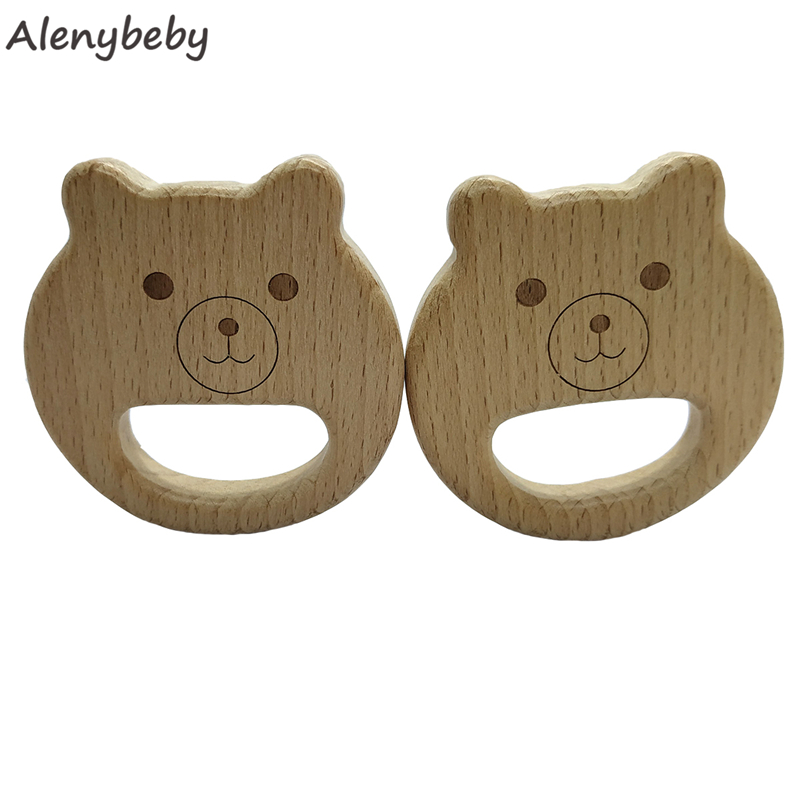 Natural Wooden Teether Bear sh - Baby Food Organic 评论和价格