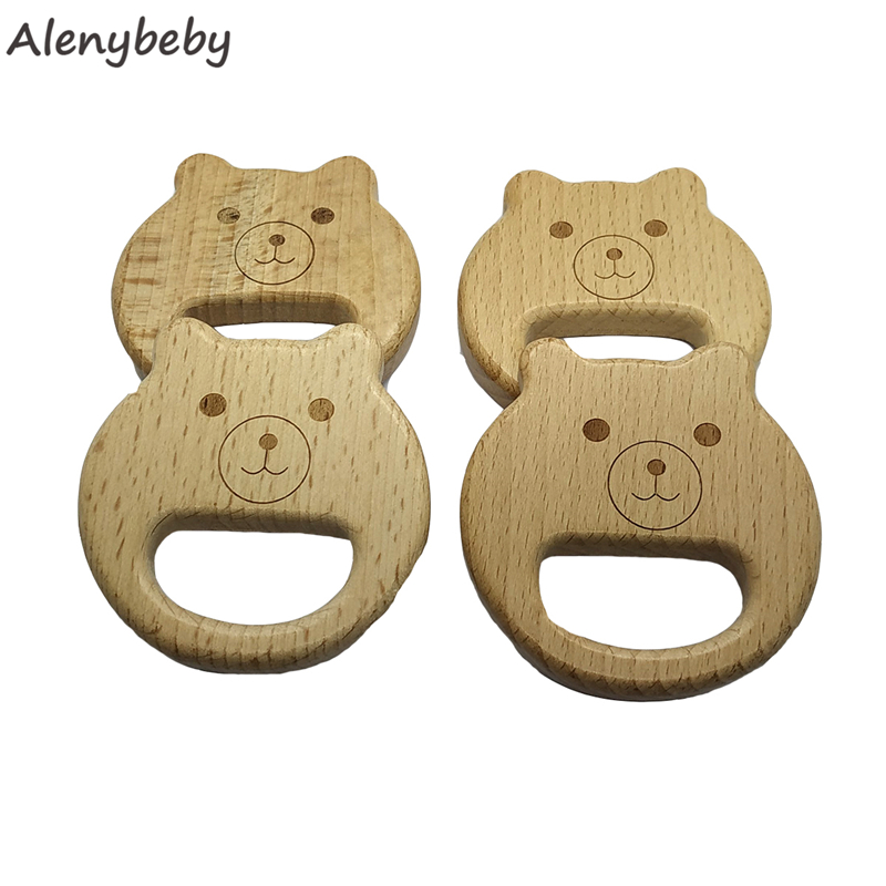 Natural Wooden Teether Bear sh - Baby Food Organic 评论和价格