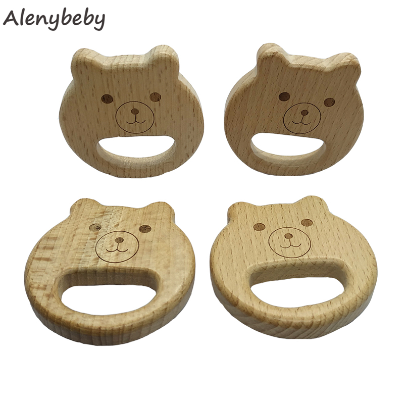 Natural Wooden Teether Bear sh - Baby Food Organic 评论和价格